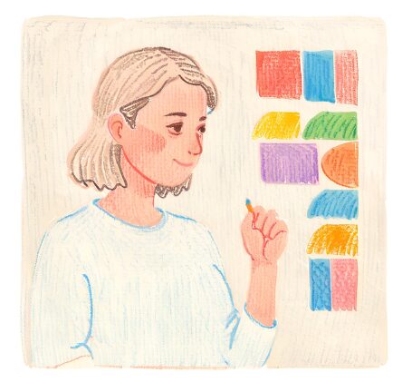 考える子どものイラスト